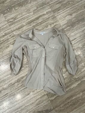 James Perse Light Taupe Button-Down Shirt